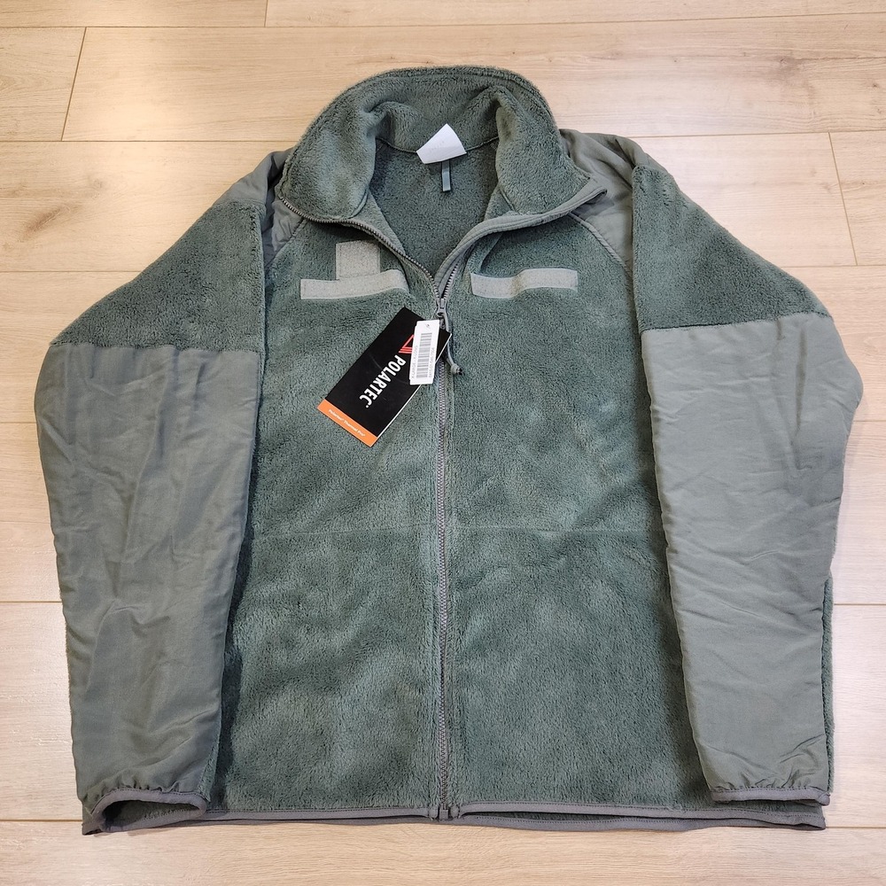 Polartec Jacket Mens XLT Green Fleece Cold Weather Gen III Army Military Zip